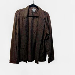Disney brown black tweed open front blazer jacket large L cast member costume???